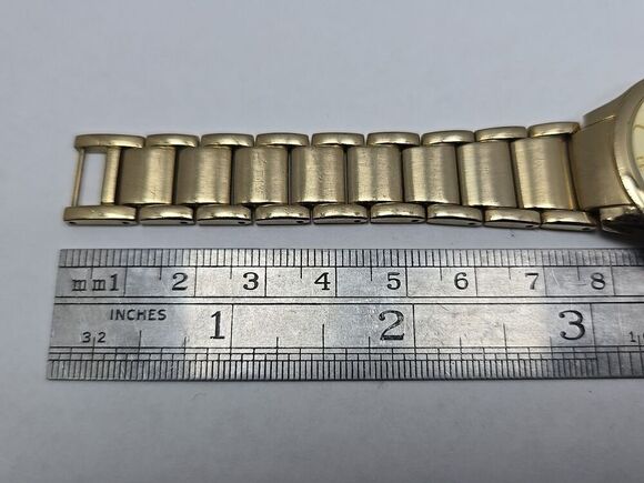 Loncar LC-1838L Womens Quartz 23K Gold Plated Date Watch 32mm Dress New Battery